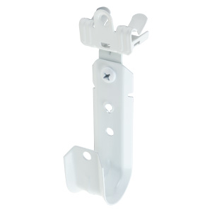 1-5/16" J Hook with Hammer on Beam Clamp, 5/16"-1/2" Flange, 360° Rotation, All White