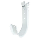 4″ J Hook with Hammer on Beam Clamp, 5/16″-1/2″ Flange, 360° Rotation, All White