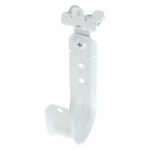 2″ J Hook with Hammer on Beam Clamp, 1/8″-1/4″ Flange, 360° Rotation, All White