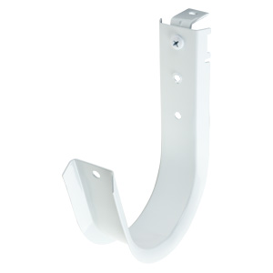 4" J Hook with 90° Angle Clip, 1/4" Hole, All White
