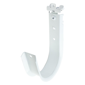 4″ J Hook with Hammer on Beam Clamp, 1/8″-1/4″ Flange, 360° Rotation, All White