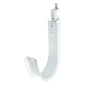 4″ J Hook with Spring Steel Beam Clamp, 360° Rotation, All White