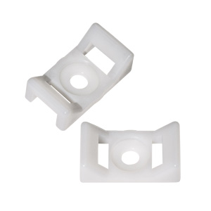 Cable Tie Cable Mount for 0.38″ Tie, White