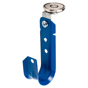1-5/16″ Magnetic J Hook, Blue with 100lb WinnieMAG Magnet, Overhead Mount, 360° Rotation
