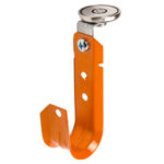 1-5/16″ Magnetic J Hook, Orange with 100lb WinnieMAG Magnet, Overhead Mount, 360° Rotation