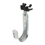 2" J Hook with Hammer on Beam Clamp, 5/16"-1/2" Flange, 360° Rotation