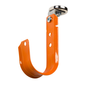 2" Magnetic J Hook, Orange with 100lb WinnieMAG Magnet, Overhead Mount