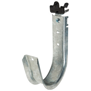 4" J Hook with Hammer on Beam Clamp, 5/16"-1/2" Flange, 360° Rotation