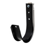 4" Magnetic J Hook, Black with 100lb WinnieMAG Magnet, Wall Mount