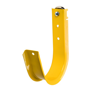 4" Magnetic J Hook, Yellow with 100lb WinnieMAG Magnet, Wall Mount