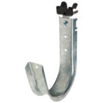 6" J Hook with Hammer on Beam Clamp, 5/16"-1/2" Flange, 360° Rotation
