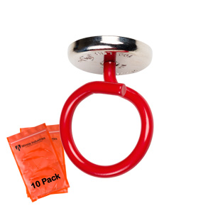 1-1/4" Magnetic Bridle Ring, Red, Short Stem with 100lb WinnieMAG Magnet, 10 Pack