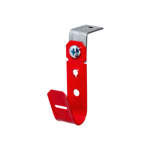 3/4" J Hook, Red with 90° Angle Clip, 1/4" Hole