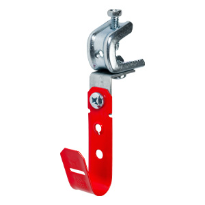 3/4" J Hook, Red with Pressed Beam Clamp, 360° Rotation