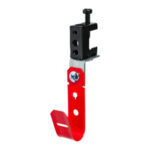 3/4" J Hook, Red with Spring Steel Beam Clamp, 360° Rotation