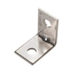 90° 316 Stainless Steel Angle Bracket, 1/4" Hole