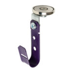3/4″ Magnetic J Hook, Purple with 100lb WinnieMAG Magnet, Overhead Mount, 360° Rotation