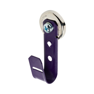 3/4"Magnetic J Hook, Purple with 100lb WinnieMAG Magnet, Wall Mount