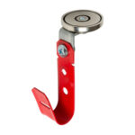 3/4" Magnetic J Hook, Red with 100lb WinnieMAG Magnet, Overhead Mount, 360° Rotation