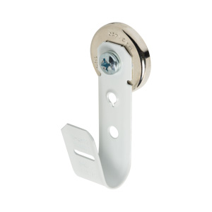 3/4"Magnetic J Hook, White with 100lb WinnieMAG Magnet, Wall Mount