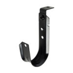 2" J Hook with 90° Angle Clip, All Black