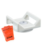 26lb Magnetic Hook & Loop Cable Manager, All White, 10 Pack