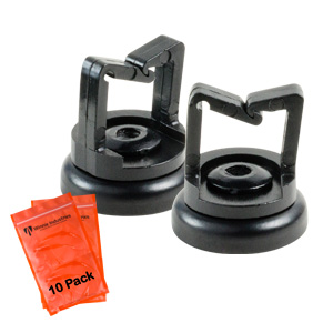 16lb 1/2" Magnetic Locking Gate Cable Manager, All Black, 10 Pack