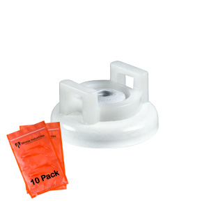 26lb Magnetic Cable Tie Manager for 0.19″ Tie, All White, 10 Pack
