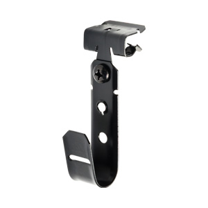 3/4" J Hook with Hammer on Beam Clamp 5/16"-1/2" Flange, All Black