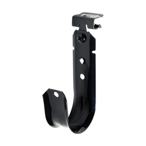 2" J Hook with Hammer on Beam Clamp for 5/16"-1/2" Flange, All Black