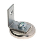 100 lb 1/4-20 Magnet Mount with 90° Angle Bracket, 1/4" Hole