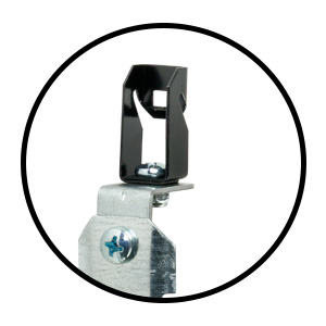 J Hook with Z Purlin Angled Hammer on Clamp for 0.06"-0.10" Flange, 360° Rotation