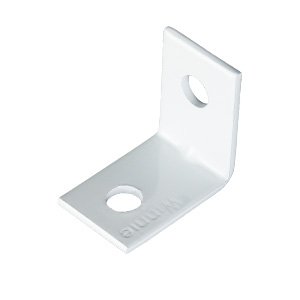 90° Angle Bracket, 1/4" Hole, White
