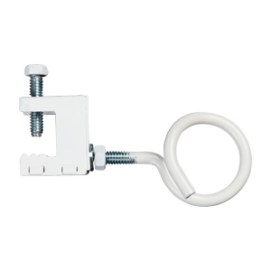 1-1/4" Bridle Ring with Spring Steel Beam Clamp, Side Mount, All White