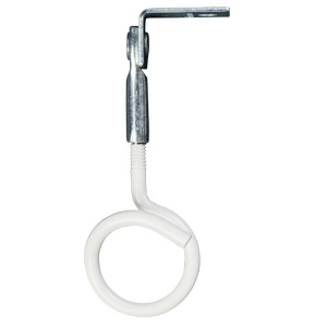 1-1/4" Bridle Ring, White with 90° Angle Clip