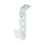 3/4" J Hook with 90° Angle Clip, 1/4" Hole, All White