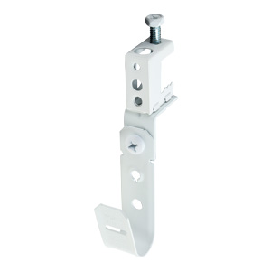 3/4" J Hook with Spring Steel Beam Clamp, 360° Rotation, All White