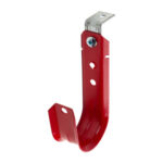 2" J Hook, Red with 90° Angle Clip, 1/4" Hole