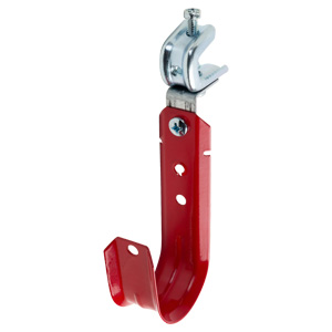 2" J Hook, Red with Pressed Beam Clamp, 360° Rotation