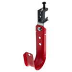 2" J Hook, Red with Spring Steel Beam Clamp, 360° Rotation