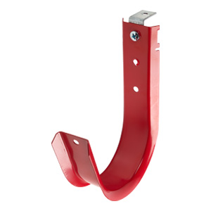 4" J Hook, Red with 90° Angle Clip, 1/4" Hole