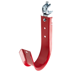 4" J Hook, Red with Pressed Beam Clamp, 360° Rotation