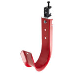4" J Hook, Red with Spring Steel Beam Clamp, 360° Rotation
