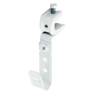 3/4″ J Hook with Pressed Beam Clamp, 360° Rotation, All White