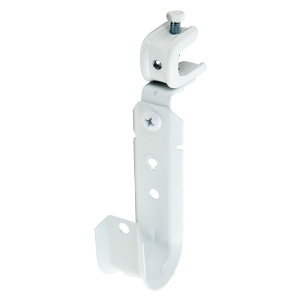 1-5/16" J Hook with Pressed Beam Clamp, 360° Rotation, All White