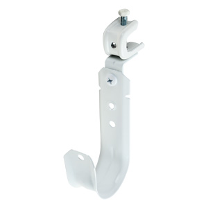 2″ J Hook with Pressed Beam Clamp, 360° Rotation, All White