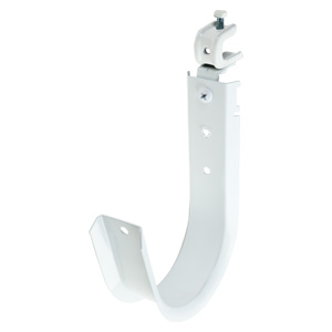 4″ J Hook with Pressed Beam Clamp, 360° Rotation, All White