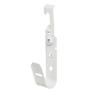 3/4" J Hook with Multi-Functional Clip for 12awg Wire, 3/8" Rod, All White