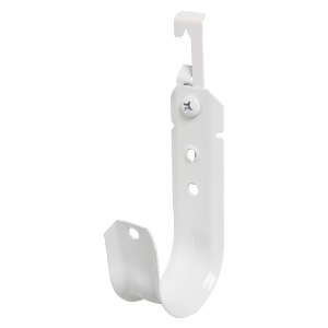 2" J Hook with Multi-Functional Clip for 12awg Wire, 3/8" Rod, All White