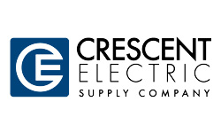 Crescent Electric Supply Company logo, nationwide electrical distributor offering Winnie Industries fastening hardware, magnetic solutions, and electrical T Box